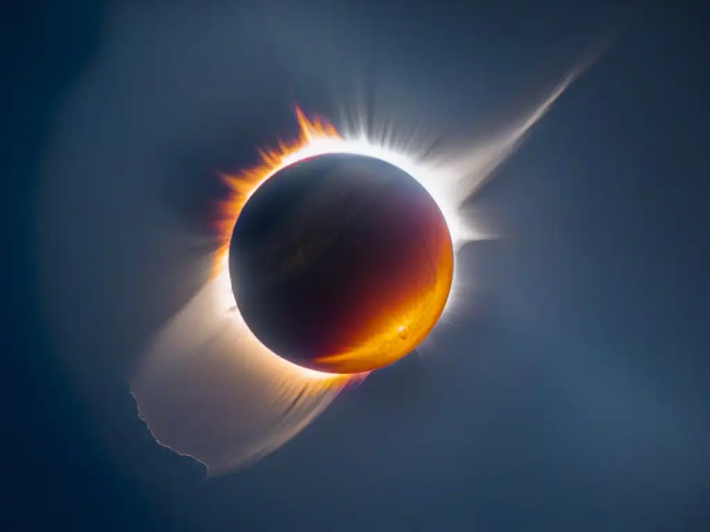 Un impresionante eclipse solar desde el espacio, resaltando la corona solar y la sombra lunar sobre la Tierra