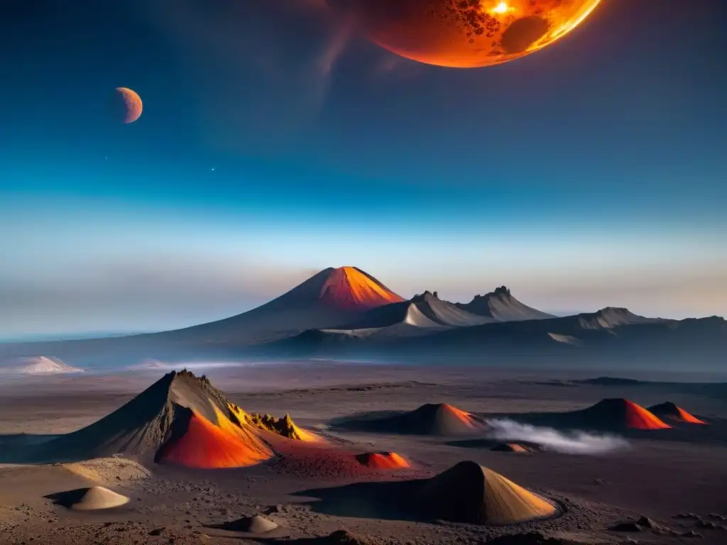 Impresionante vista de volcanes en erupción en Io, mostrando fenómenos extremos en Io