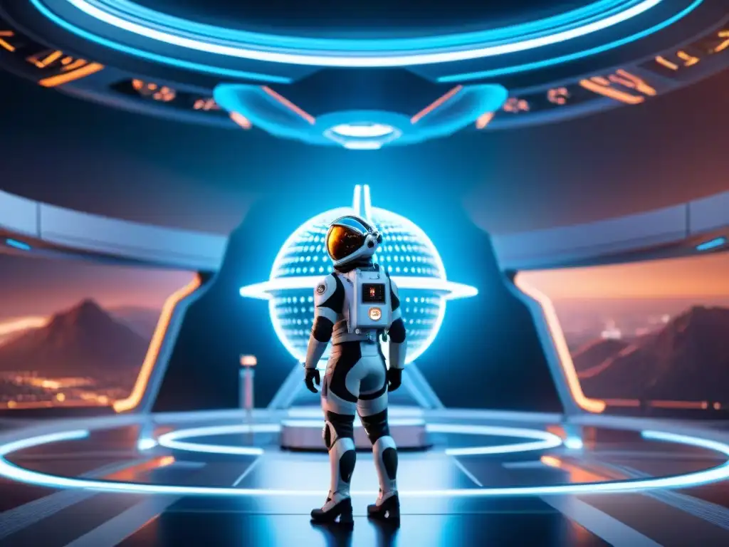 Increíble estación espacial futurista en órbita, destacando tecnología avanzada y seguridad, en un universo estrellado