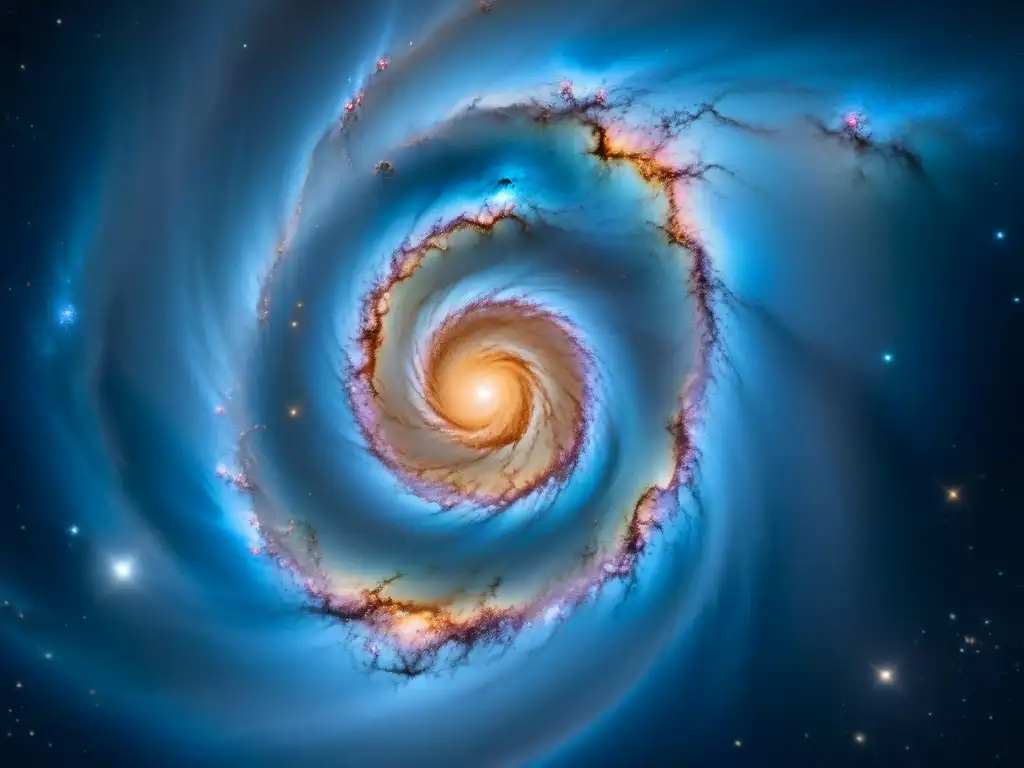 Increíble galaxia espiral capturada por el telescopio Hubble, con tonos azules, rosados y dorados