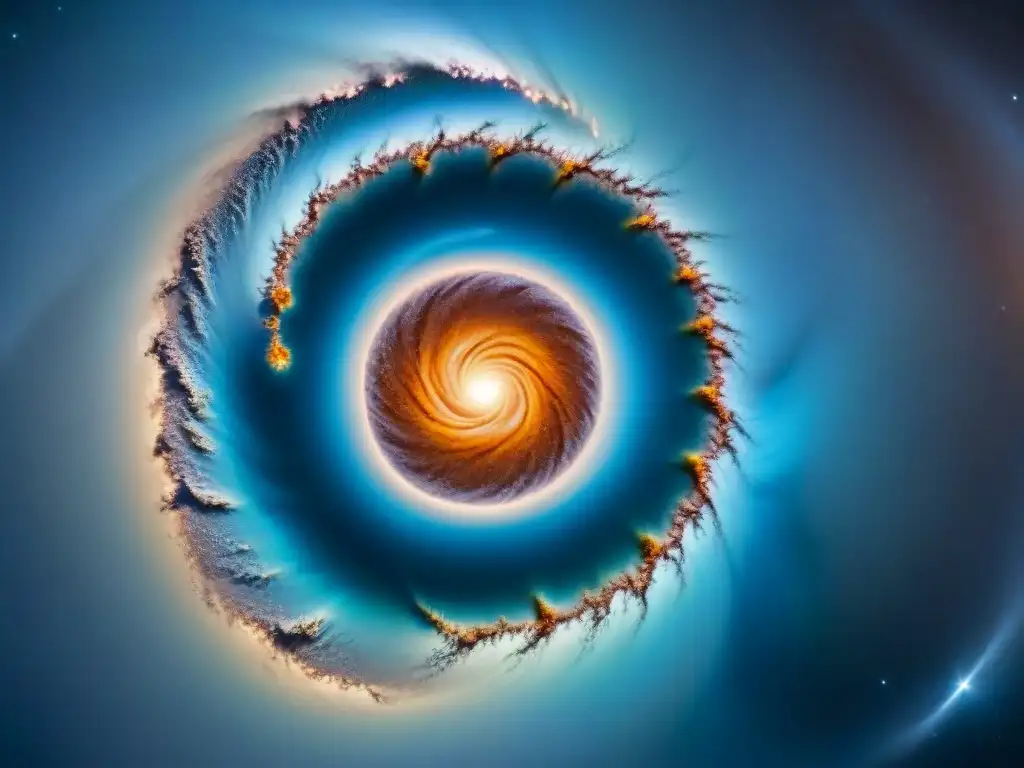 Increíble imagen en 8k de una galaxia espiral con colores vibrantes y detallados brazos salpicados de cúmulos estelares