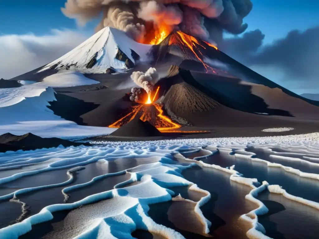 Increíble vista de los volcanes de nitrógeno en Tritón, con una erupción masiva y plumeros de partículas heladas