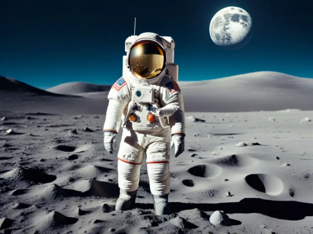 La inmensidad del espacio: Charles Duke en la Luna, con la Tierra de fondo