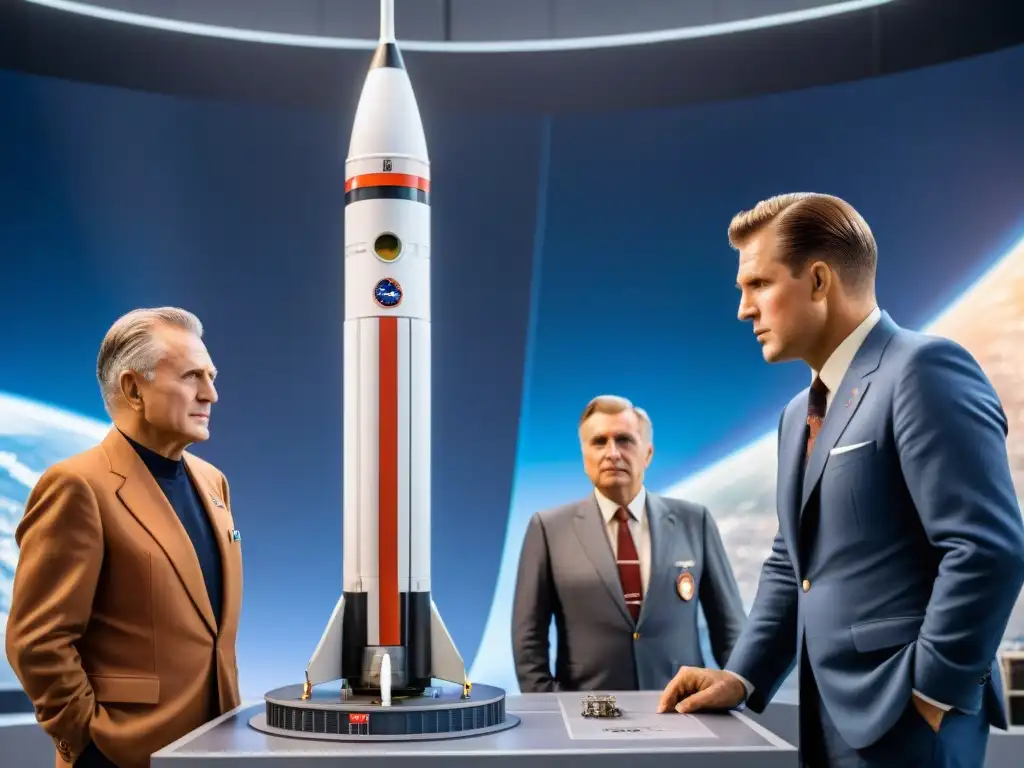 En la intensa atmósfera de la carrera espacial, Sergei Korolev y Wernher von Braun lideran desde sus centros espaciales