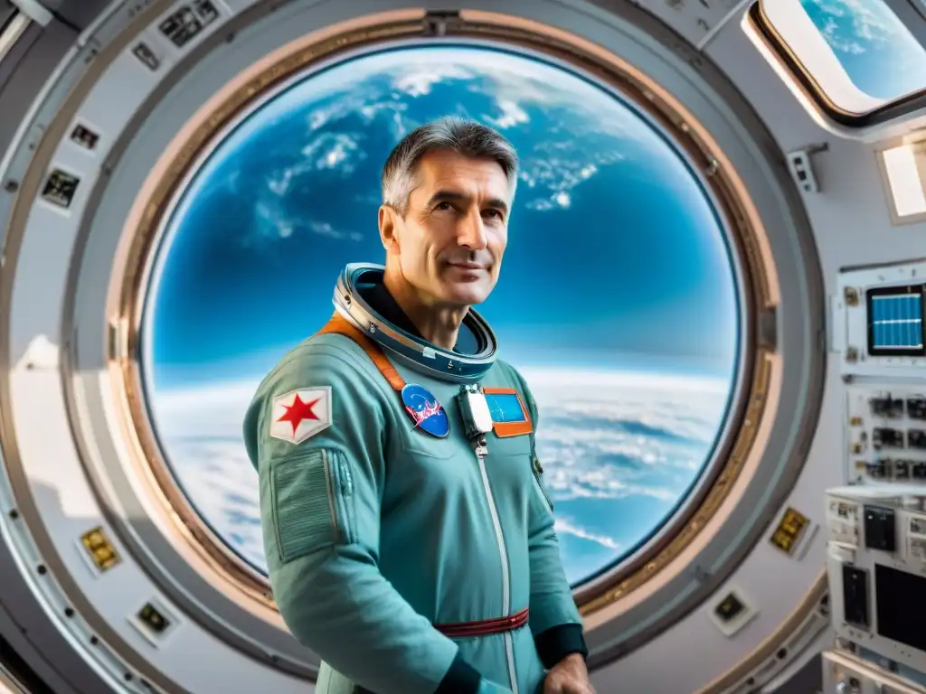 La intensa experiencia de Sergei Krikalev en el espacio, flotando en la Estación Espacial Internacional con la Tierra de fondo