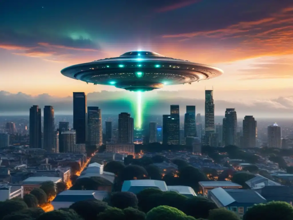 Invasión extraterrestre en una ciudad con naves y caos