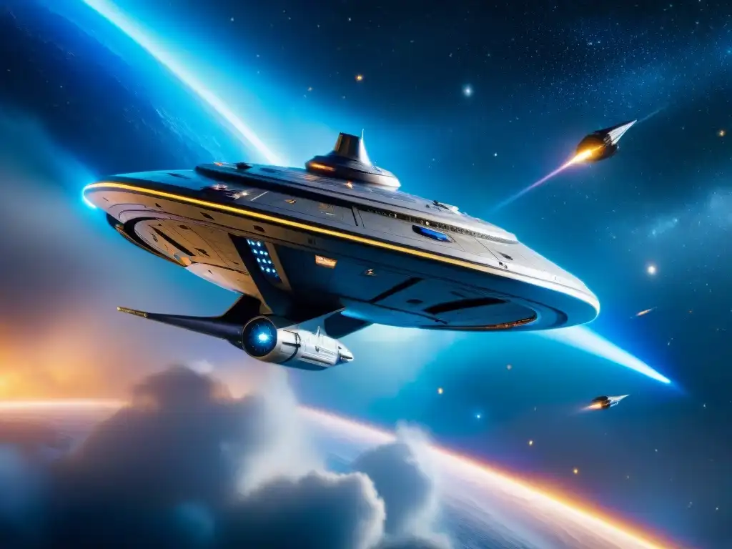 La legendaria USS Enterprise de 'Star Trek: Discovery' destaca en un paisaje de nebulosas y estrellas distantes