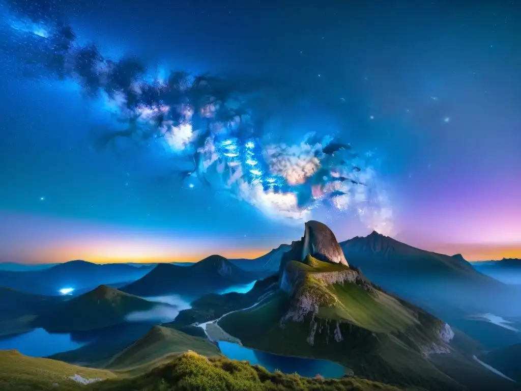 Espectacular vista de la Vía Láctea: un universo de estrellas brillantes La majestuosa Vía Láctea iluminando el cielo nocturno con millones de estrellas brillantes