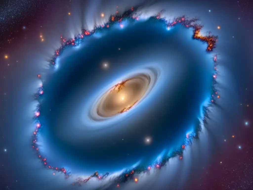 Maravillas cósmicas: lente gravitacional en el cosmos revela exploración de galaxias distantes en un cluster