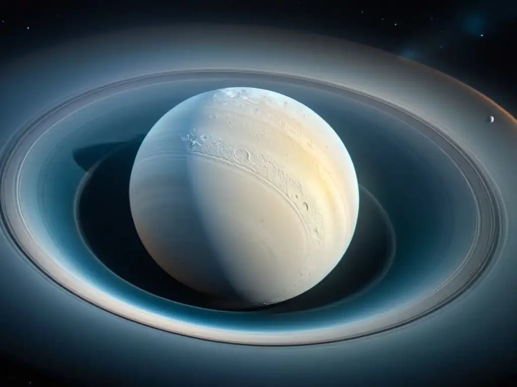 Misteriosas lunas de Saturno: geiseres de agua en Encélado, creando un paisaje helado y fascinante en el espacio