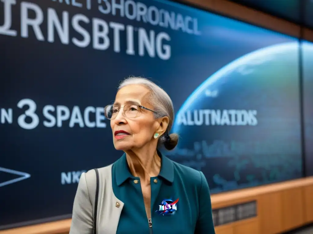 'Mujeres pioneras en la exploración espacial: Katherine Johnson resolviendo ecuaciones en la NASA durante la carrera espacial