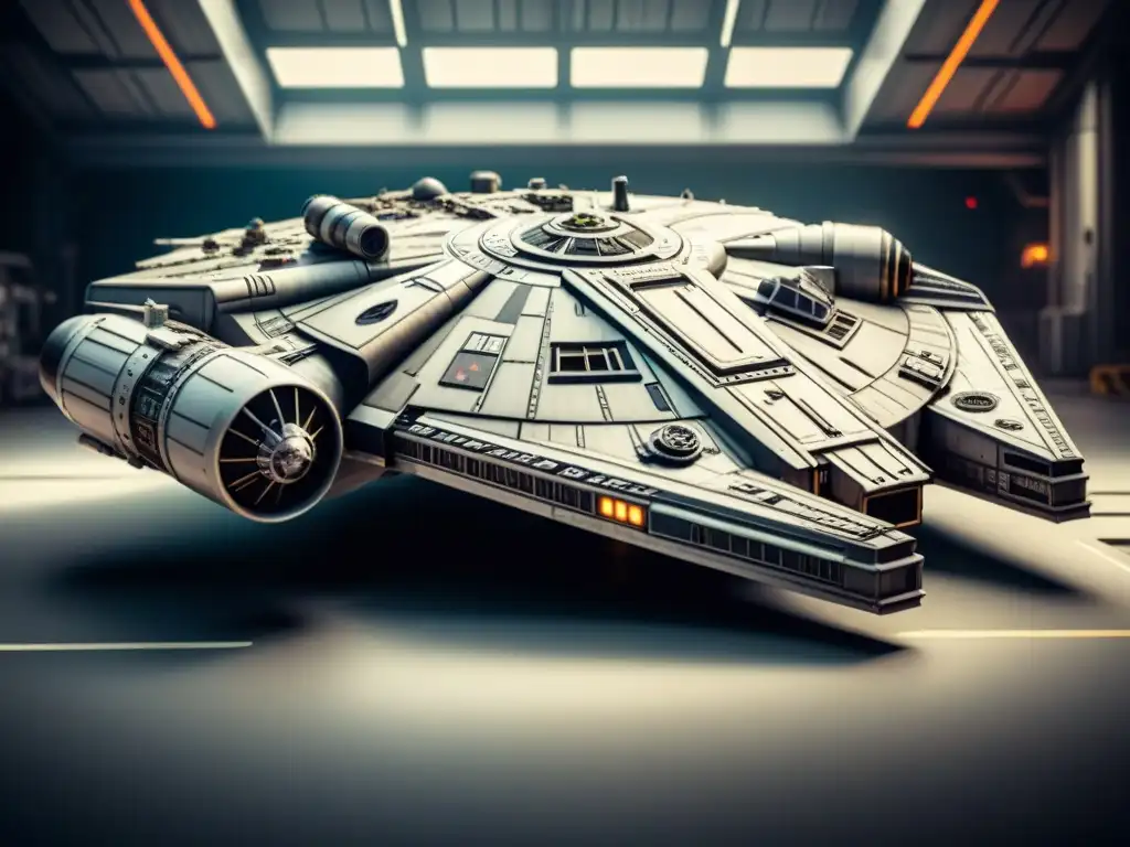 Dos naves espaciales icónicas en el universo de la exploración, la Millennium Falcon y la Nostromo, detalladas y majestuosas