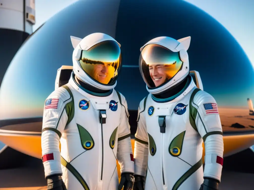 Los pilotos del Dragon Endeavour SpaceX, listos para el lanzamiento, con la vastedad del espacio de fondo