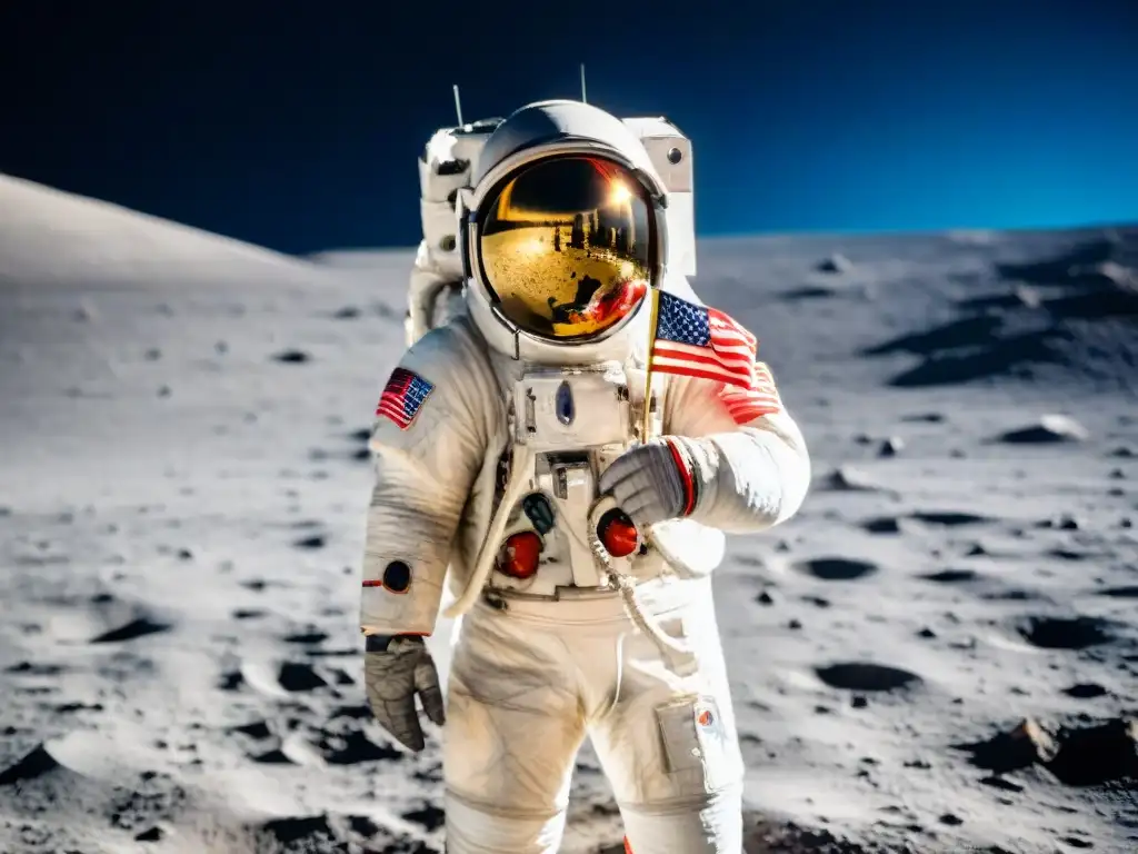 Pionero espacial Buzz Aldrin en la Luna, reflejando legado de exploración y logros humanos