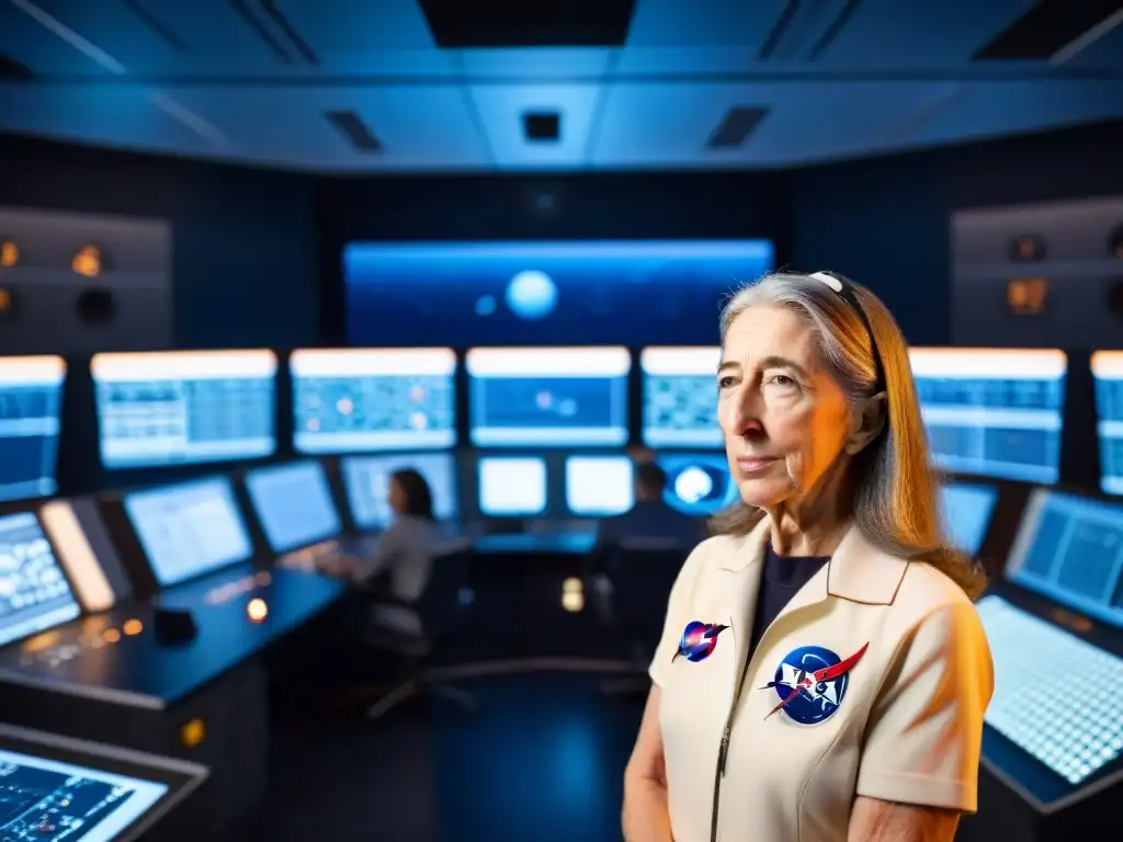 Programación de Margaret Hamilton Luna: Pionera en sala de control de la NASA supervisando programación para misiones Apollo