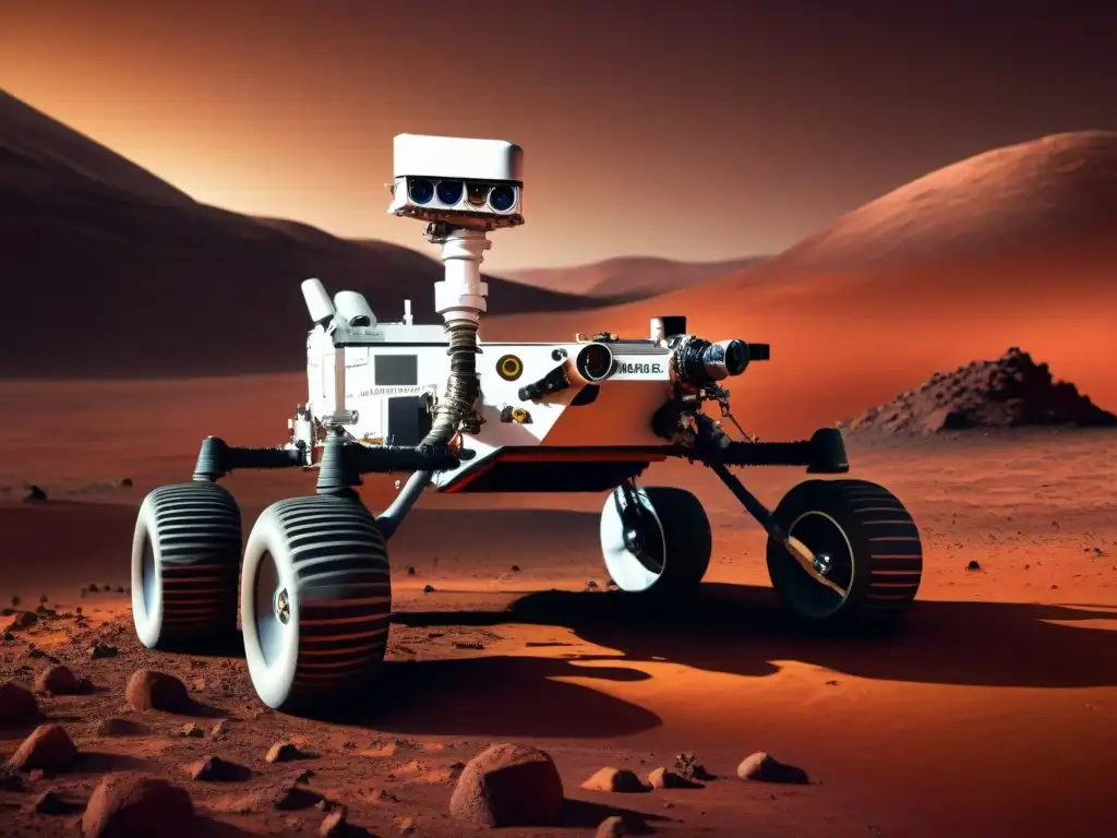 Una réplica detallada del Rover de Marte en una exposición interactiva