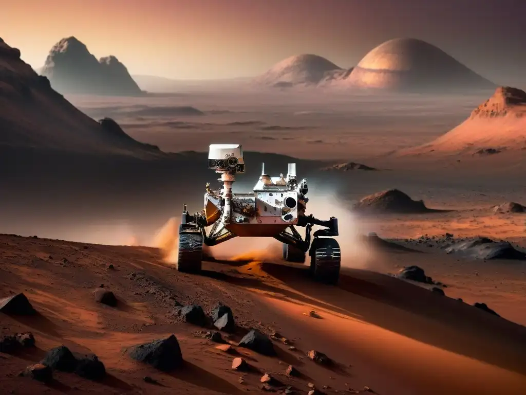 El rover Curiosity avanza por Marte, destacando su tecnología innovadora en la exploración del planeta rojo