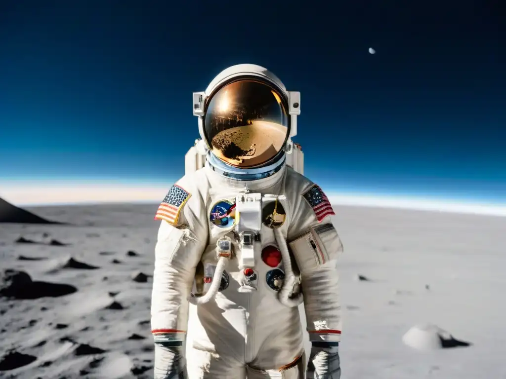 La soledad de Michael Collins en su traje de astronauta, contemplando la Tierra desde el espacio en la misión Apolo 11