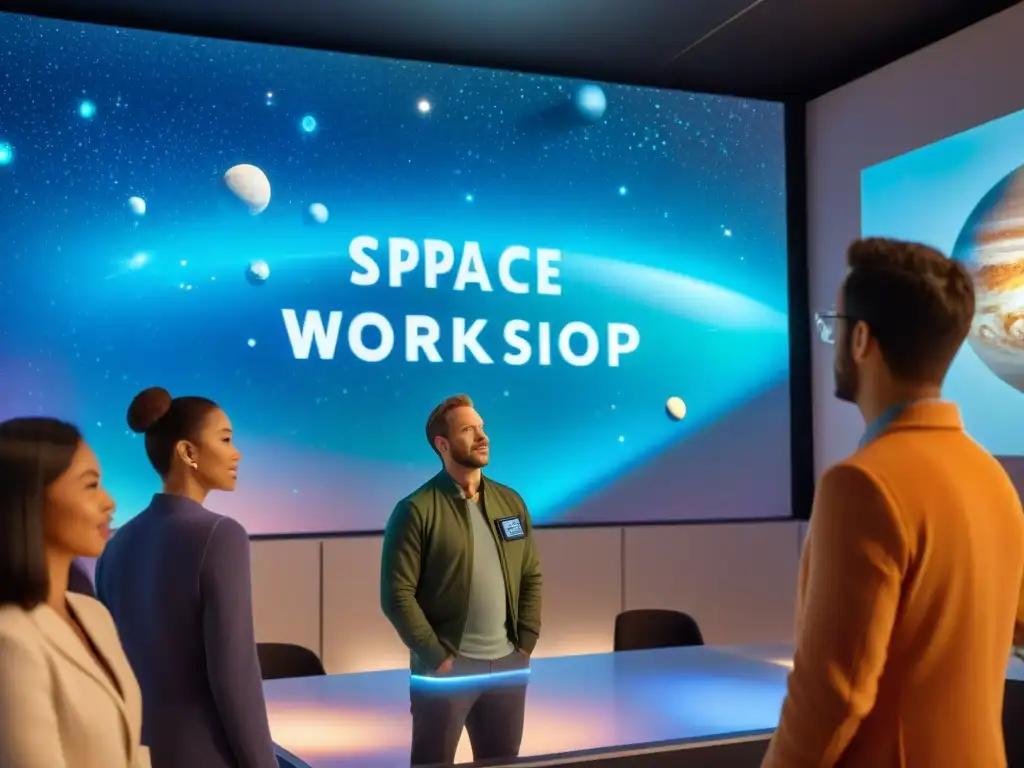 Un taller de tecnología espacial para principiantes: diversidad, asombro y enseñanza en un ambiente futurista y educativo