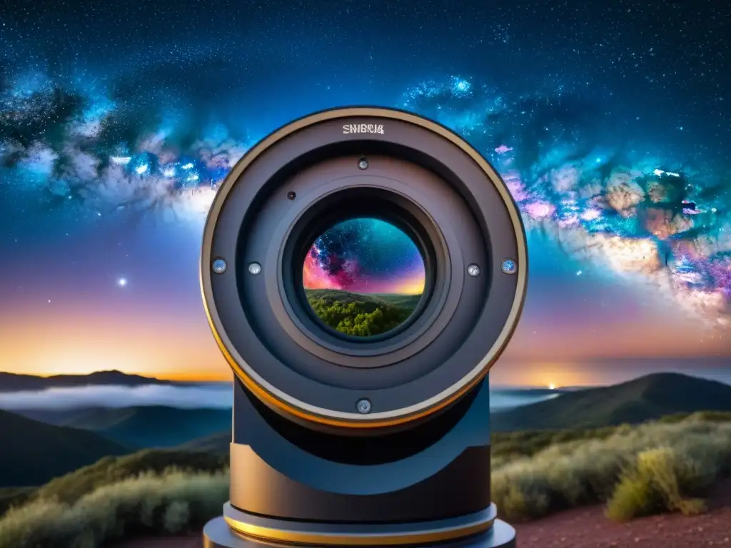 Telescopio de alta tecnología capturando galaxia remota