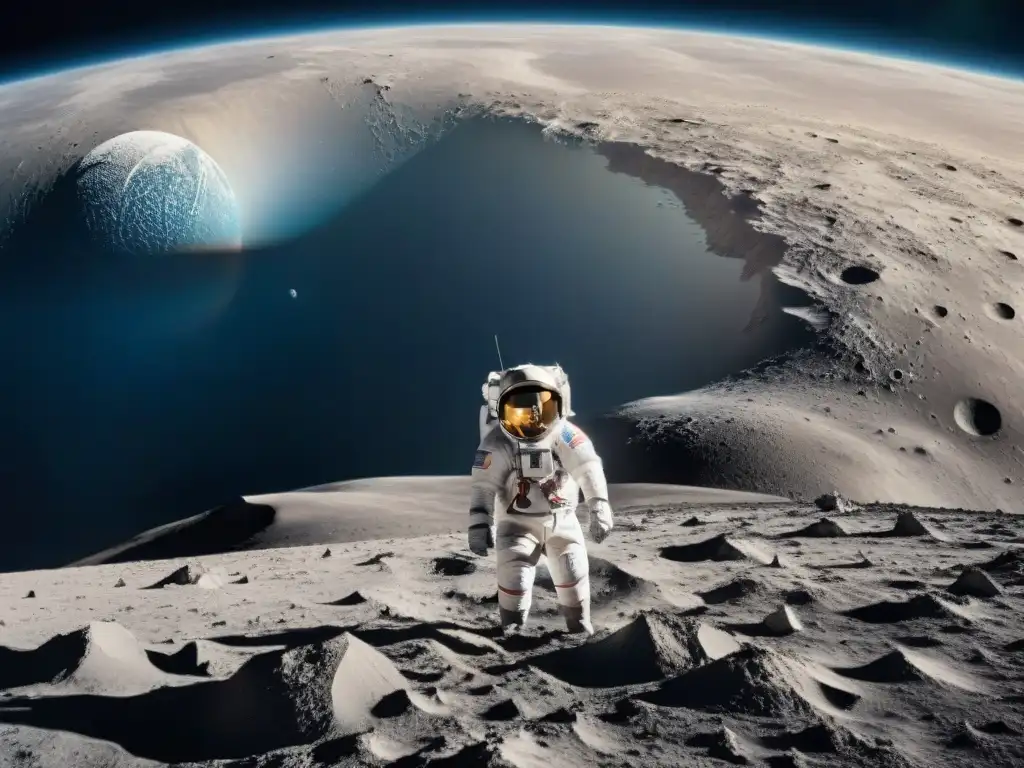 La Tierra emerge majestuosa sobre el horizonte lunar, vista desde la perspectiva del último hombre en la luna