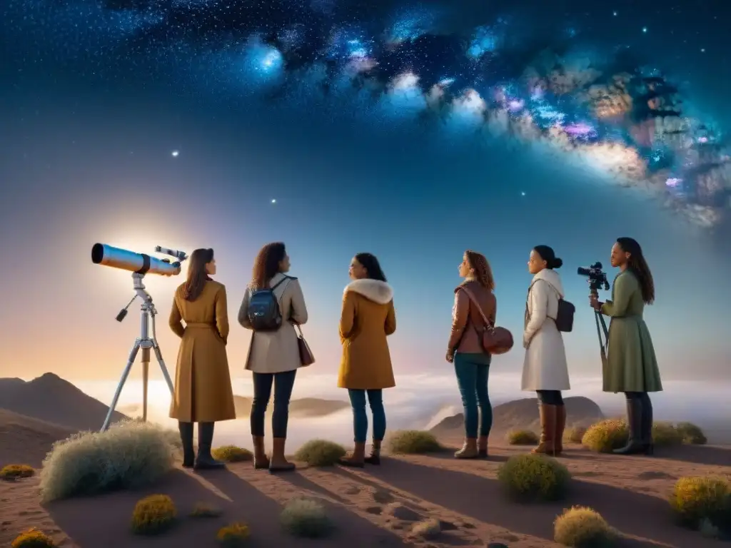 Unidas bajo el cielo estrellado, mujeres pioneras de la astronomía exploran el cosmos a través de sus telescopios