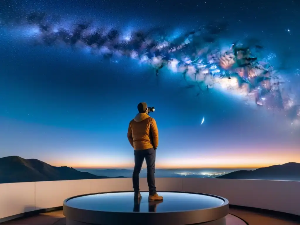 Contemplando el universo desde un observatorio astronómico personal, inspirando asombro y exploración cósmica