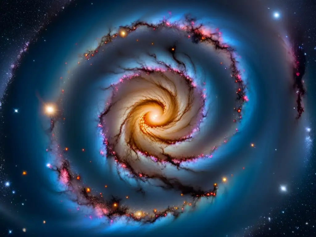 Explorar universos desconocidos con SpaceEngine: Una galaxia espiral vibrante con brazos intrincados y estrellas recién nacidas