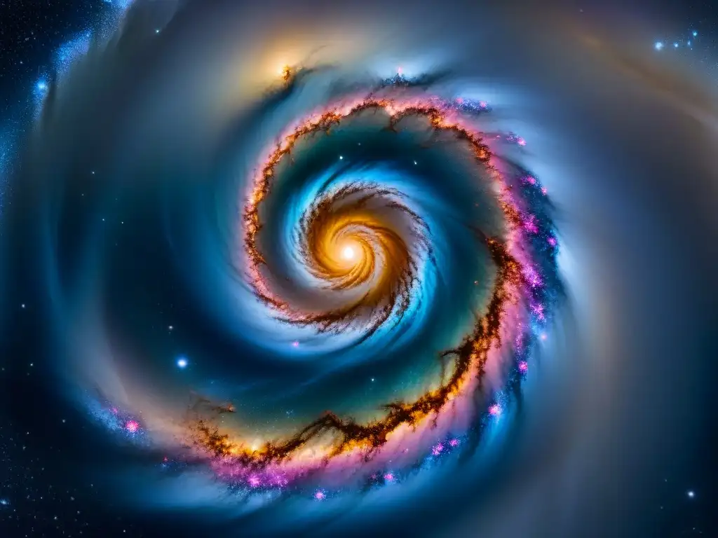 Explora universos desconocidos con SpaceEngine: Una vista fascinante de una galaxia espiral llena de colores vibrantes y estrellas brillantes