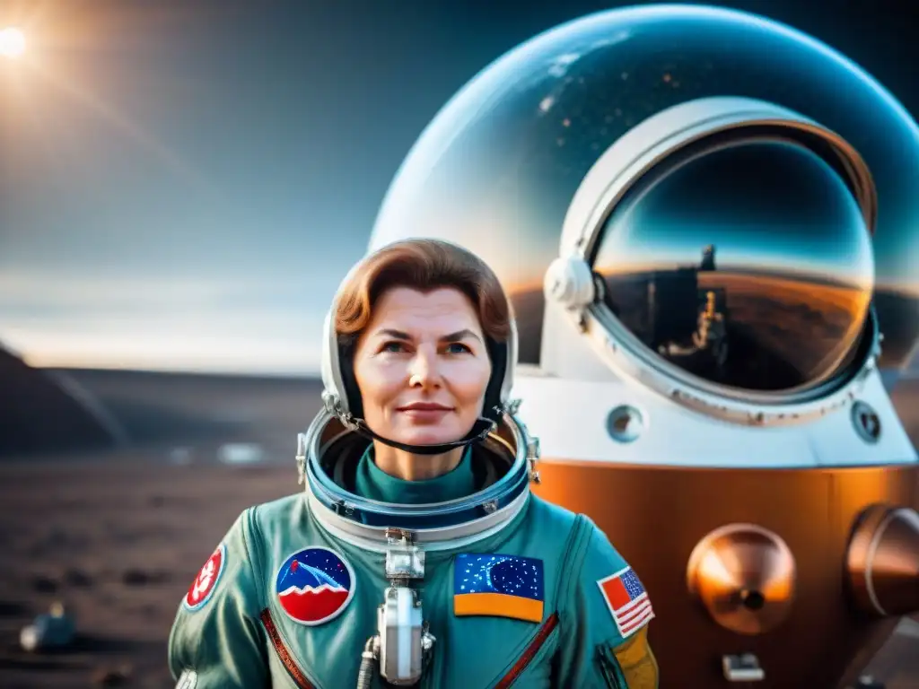 Valentina Tereshkova primera mujer en el espacio, lista para partir hacia lo desconocido junto a la nave Vostok 6