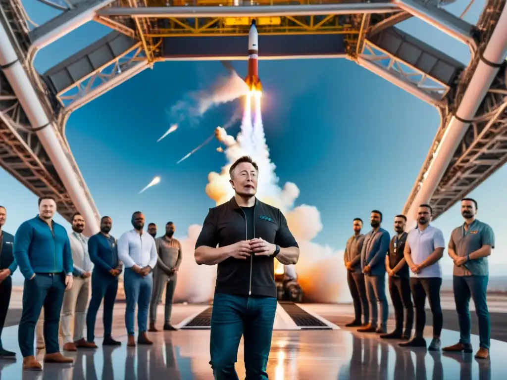 El visionario Elon Musk lidera equipo en lanzamiento al espacio, mostrando su visión del mundo interplanetario