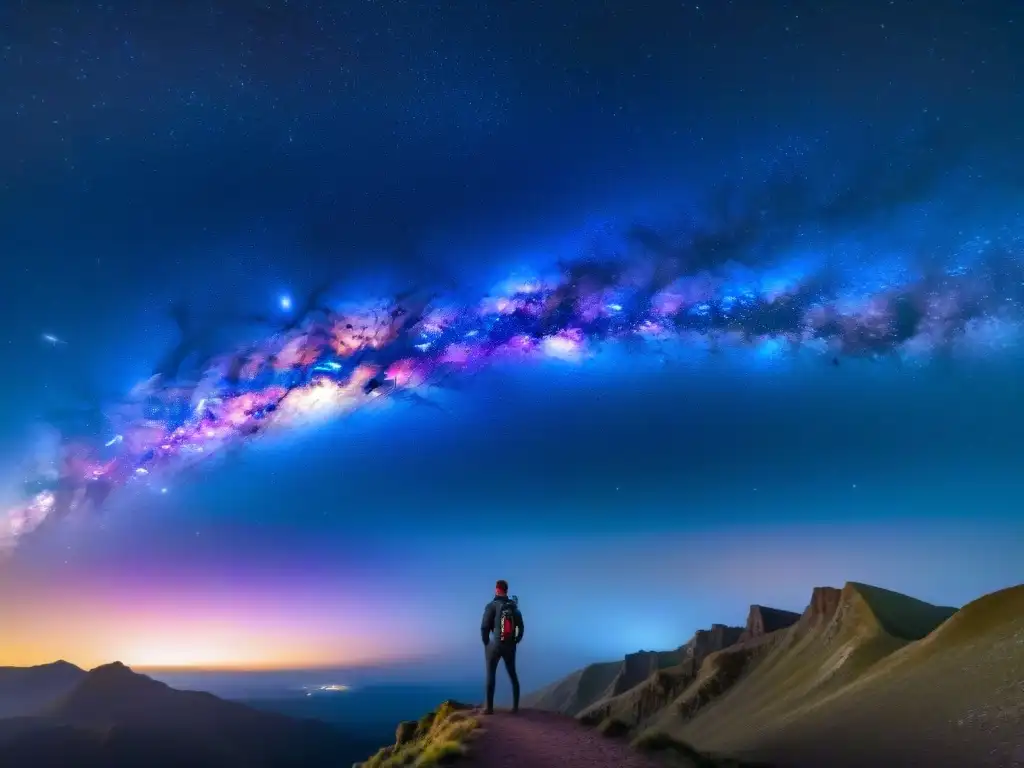 Espectacular vista de la Vía Láctea en ultra alta resolución Fotografía astronómica Vía Láctea: Vista impresionante del núcleo galáctico con colores vibrantes en un cielo estrellado