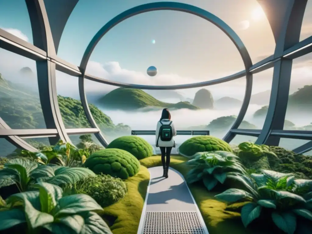 Vivienda espacial con diseño arquitectónico para vida espacial en armonía con la naturaleza